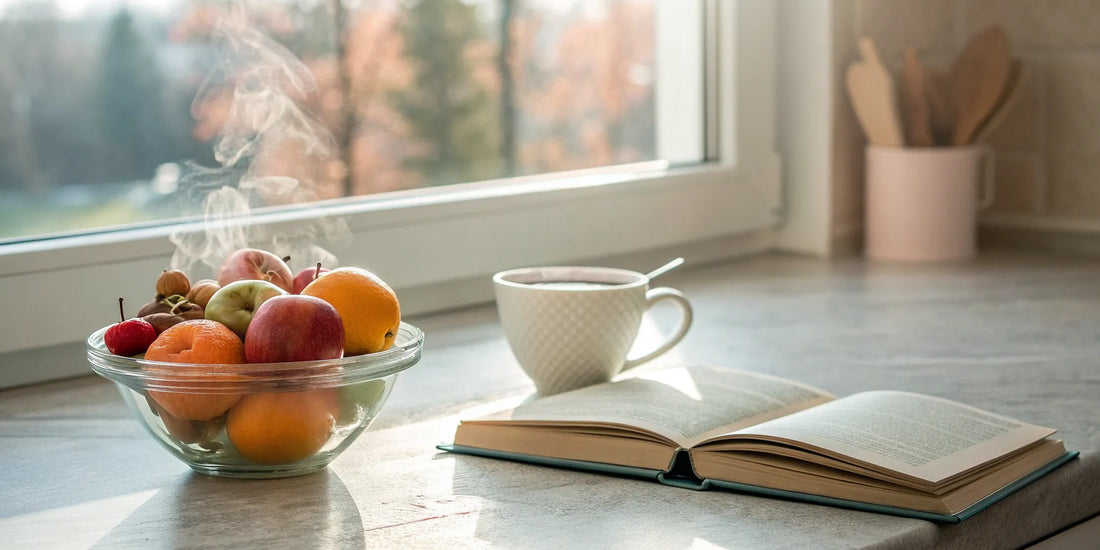 A healthy breakfast with the best vitamins from fruit to help with brain fog and memory.