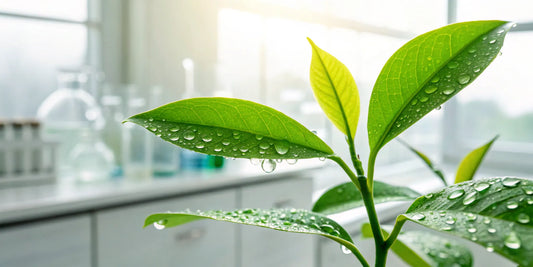 A healthy plant in a lab, representing the cellular energy benefits of NAD+ supplements.